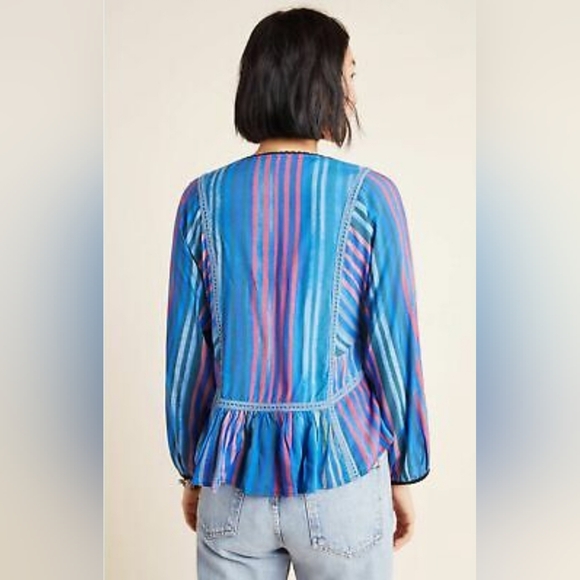 Anthropologie x Conditions Apply Estelle Striped Blouse - Picture 2 of 9